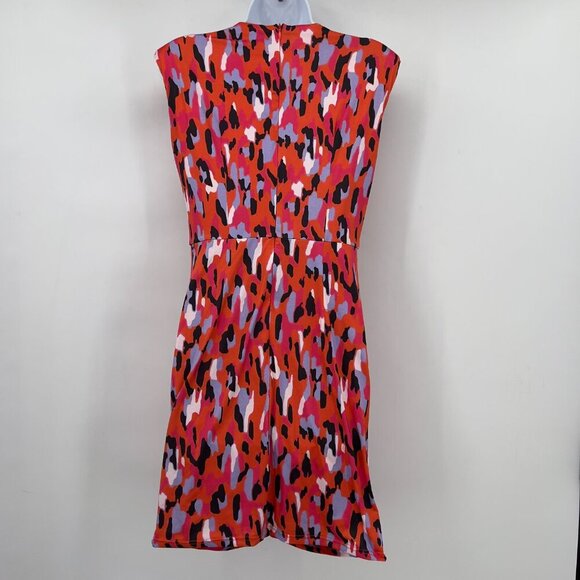 Mioh Women’s Cocktail Abstract Print Ruched Sheath Mini Dress Multicolor Size M - Picture 4 of 12